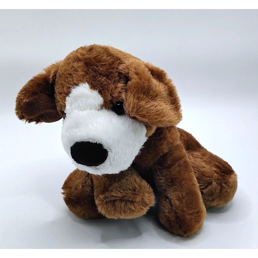 Brown White Dog Plush 8In Easter Basket Stuffer